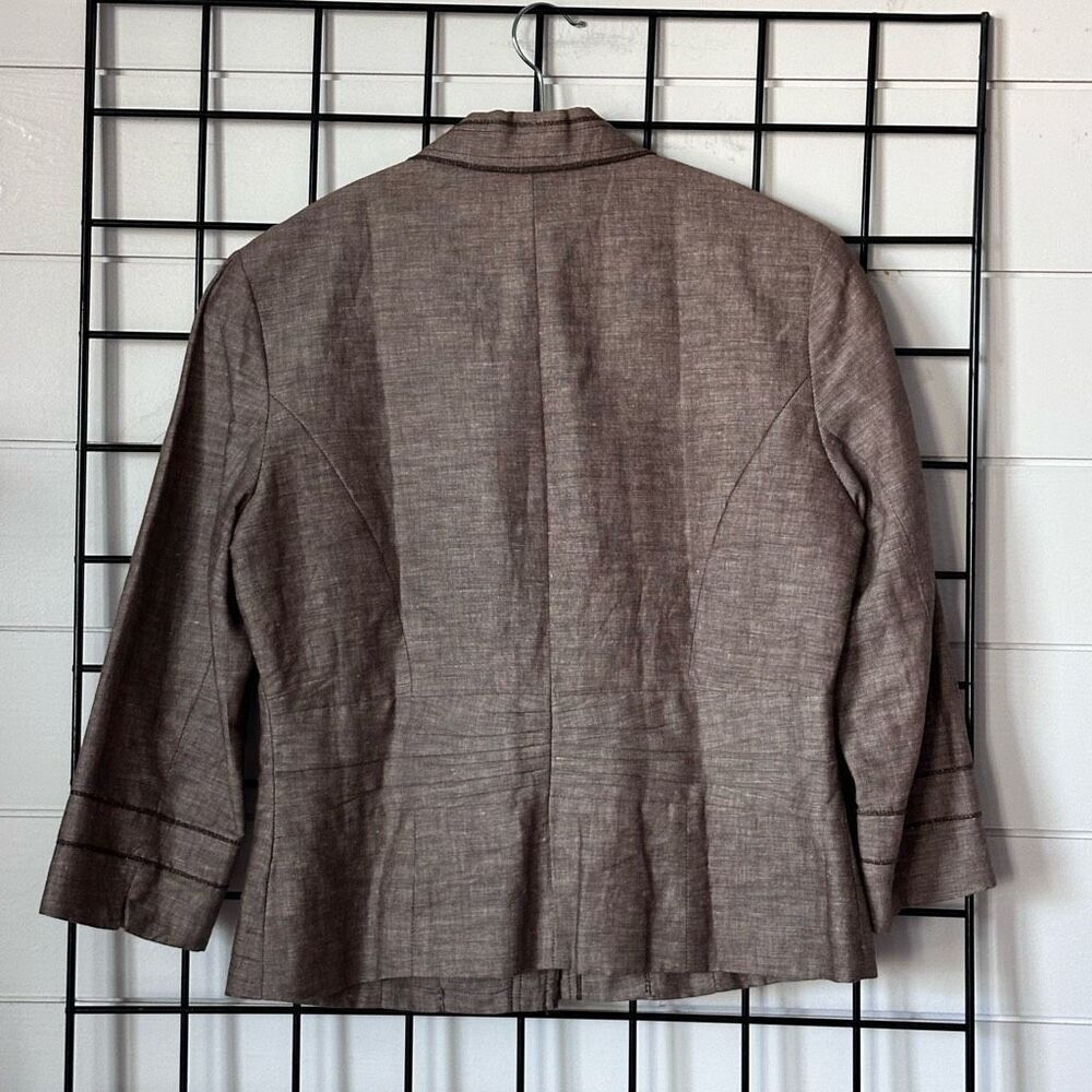 Coldwater Creek Linen Blend Blazer Womens 4‎ Brown Business Casual - Picture 2 of 12